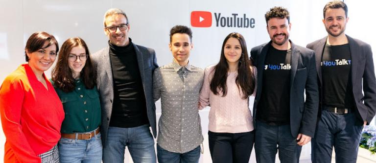 De izquierda a derecha: Rosa Garalva, PlatanoMelón, Unicoos, ExpoCaseros y YouTalkTV (Fuente Blog Google España)