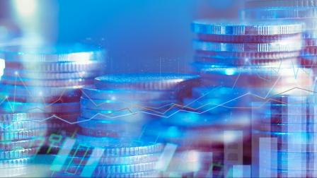 Financial,Investment,Concept,,Double,Exposure,Of,City,Night,And,Stack