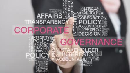 Businesswoman,Touch,Screen,Concept,With,Corporate,Governance,Wordcloud