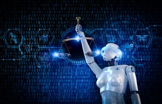 3d,Rendering,Robotic,Lady,Of,Justice,Hand,Hold,Law,Scale