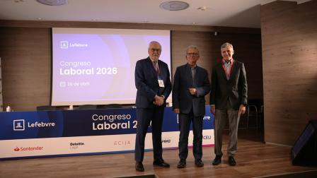 Juan Pujol, Antonio Sempere y José Angel Sandín en el Congreso Laboral de Lefebvre 2026