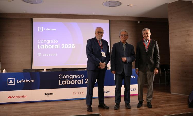 Juan Pujol, Antonio Sempere y José Angel Sandín en el Congreso Laboral de Lefebvre 2026