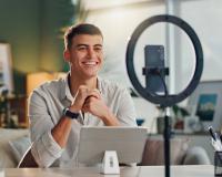 Man,,Influencer,And,Home,With,Smartphone,For,Social,Media,Or